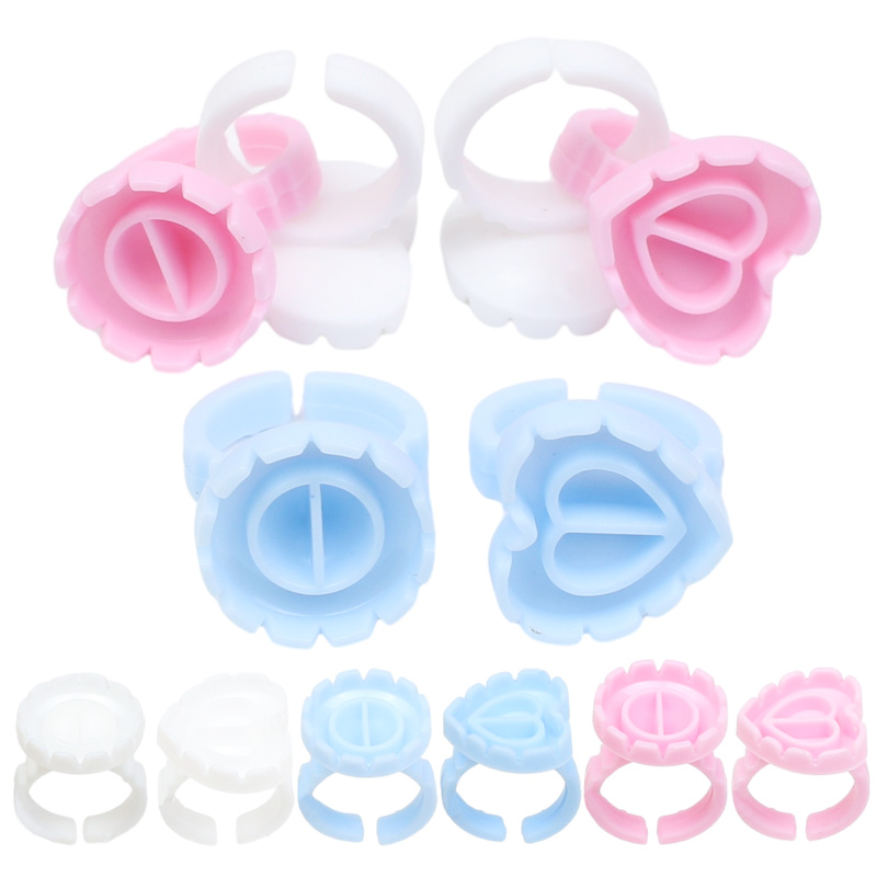 Eyelash Extension Maps - 100pcs/bag Disposable Eyelash Extension Glue Ring