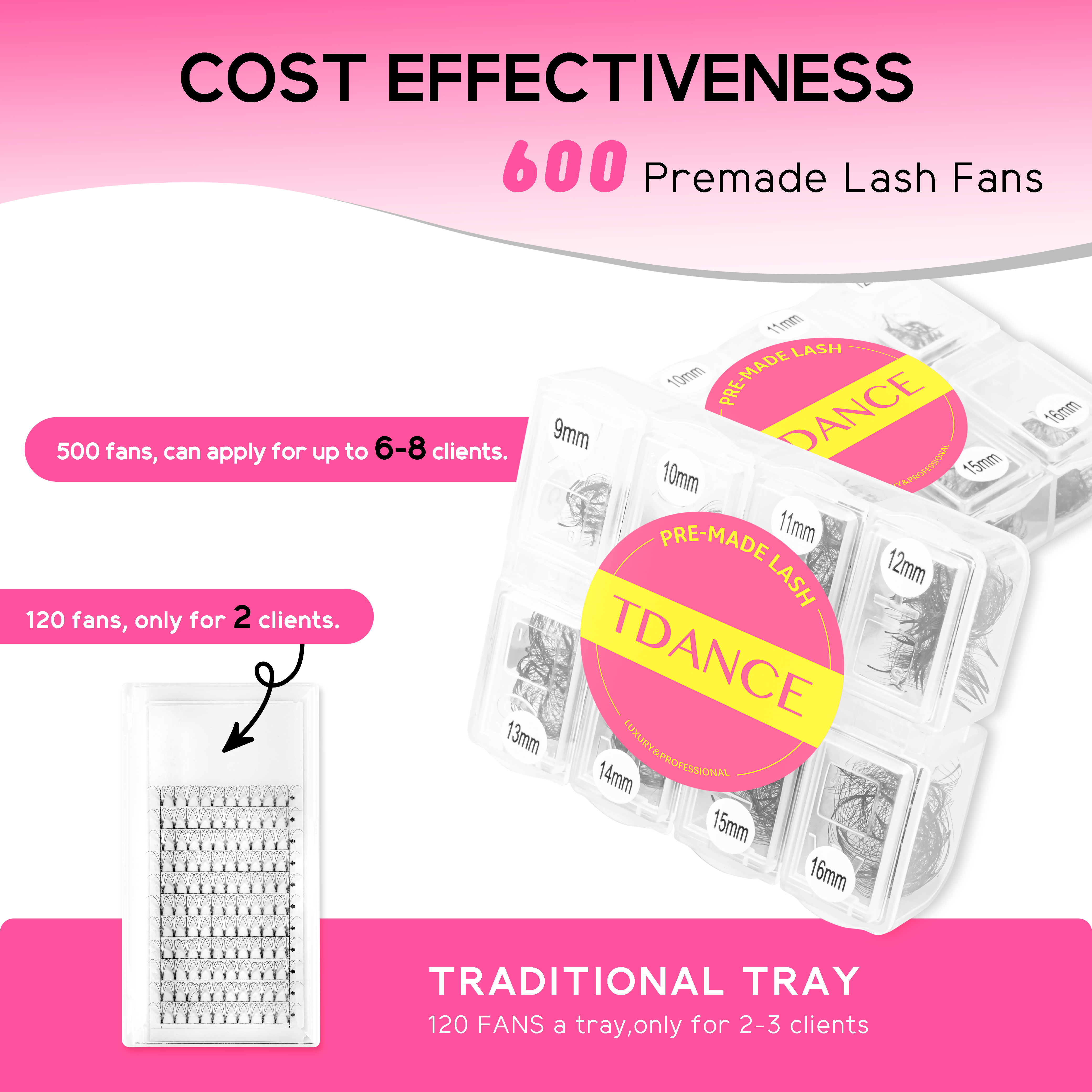 TDANCE 600 Fans Loose Fan Mixe – обзор и цена Eyelash Extension Volume Lashes