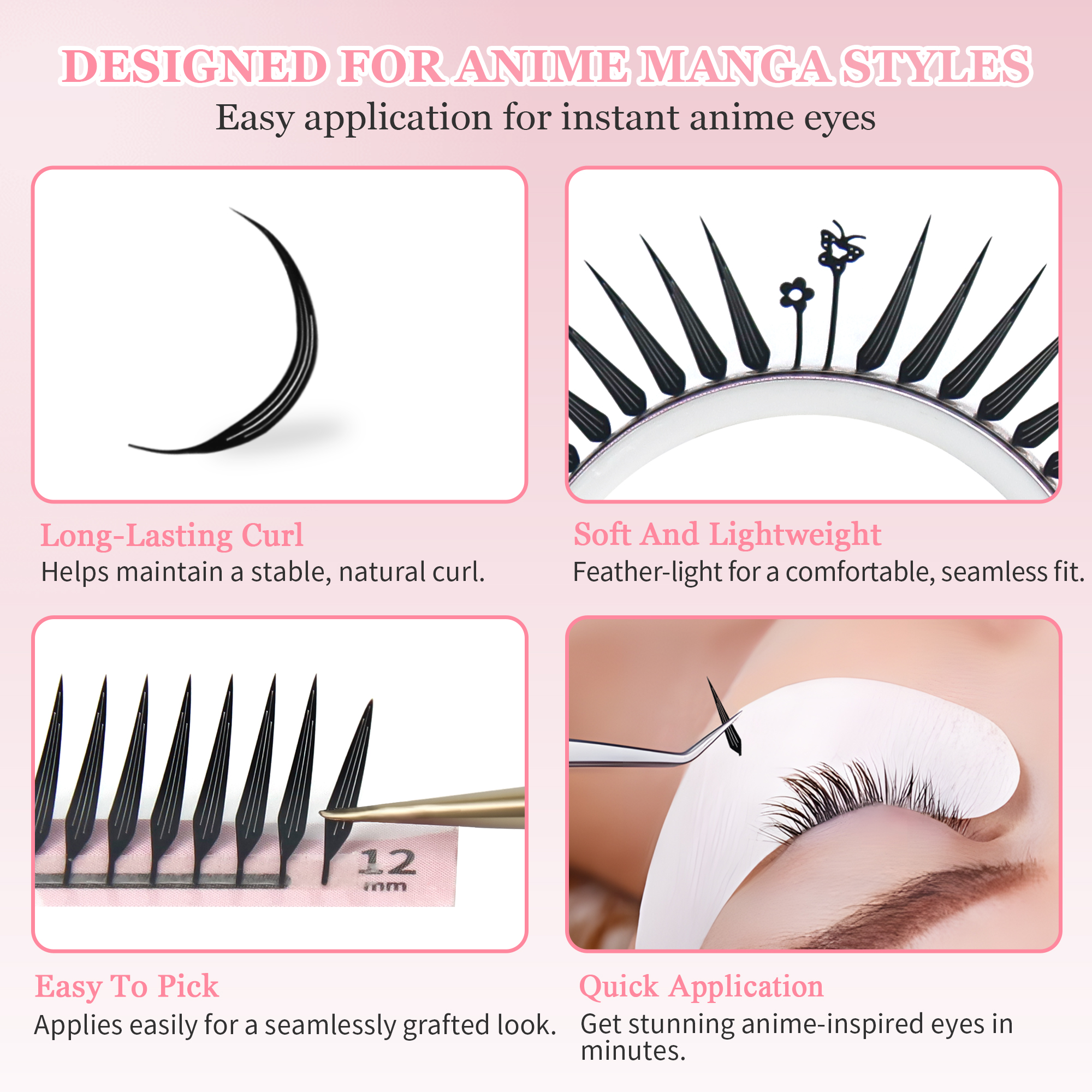 GLAMLASH Comic Spire Eyelash E – обзор и цена Eyelash Extension Supernatural