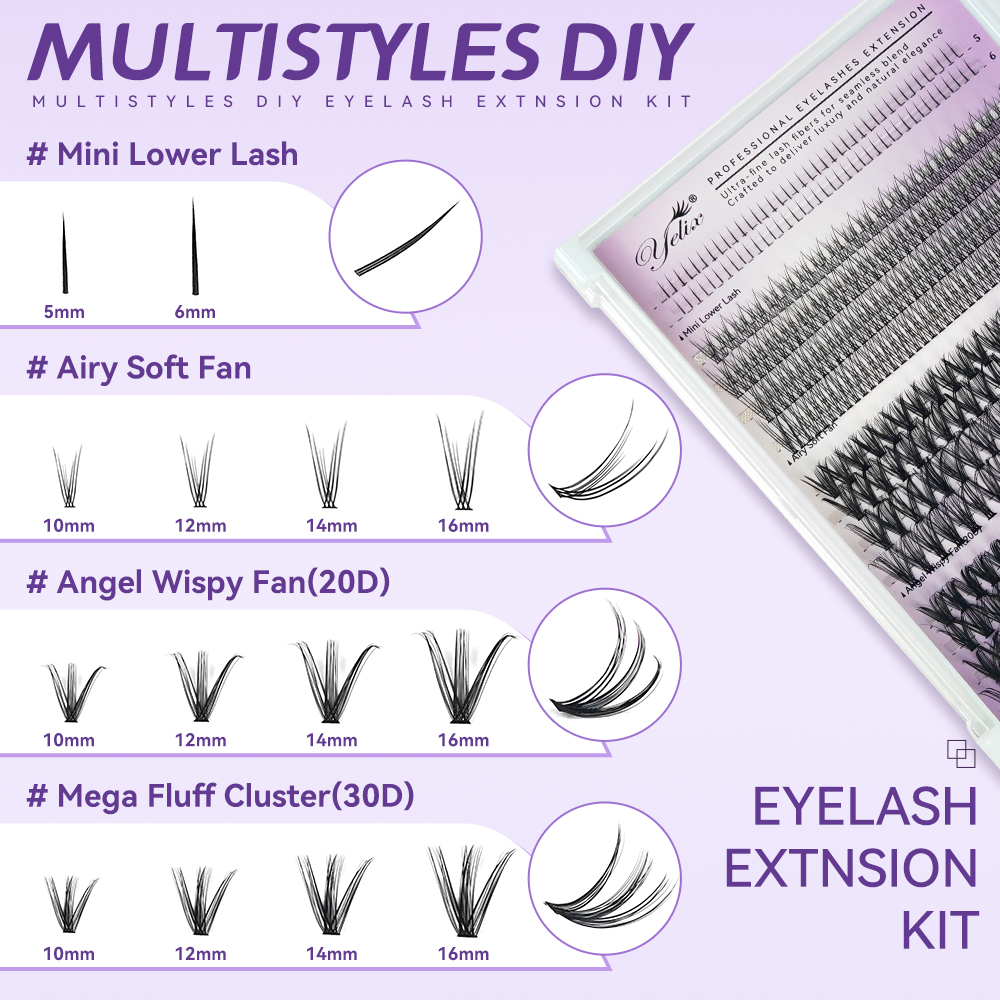 Yelix DIY Clusters Lashes Big  – обзор и цена Eyelash Extension Eyelash