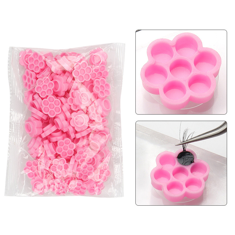 100 Pcs Pink Flower Glue Delay – обзор и цена Eyelash Extension Maps