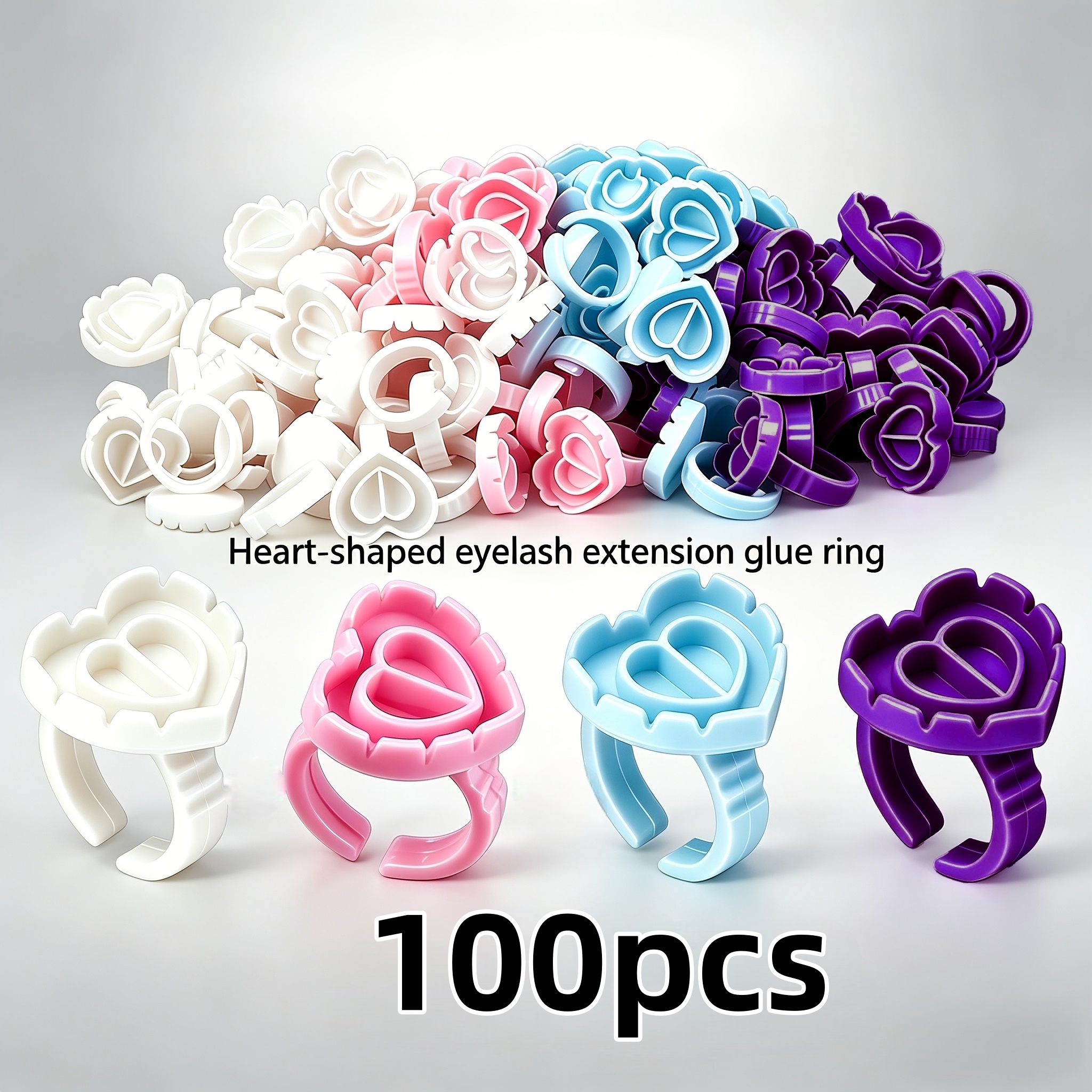 100PCSHeart Eyelash Glue Rings – обзор и цена Eyelash Extension Maps