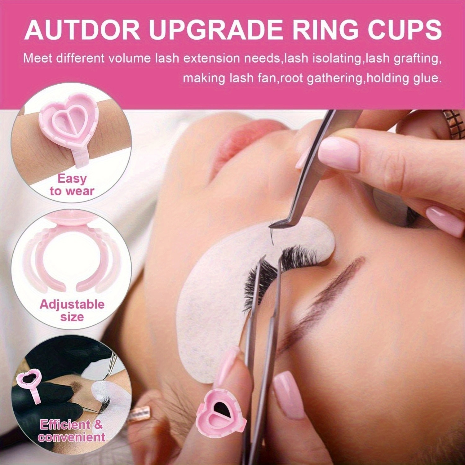 100PCSHeart Eyelash Glue Rings – обзор и цена Eyelash Extension Maps