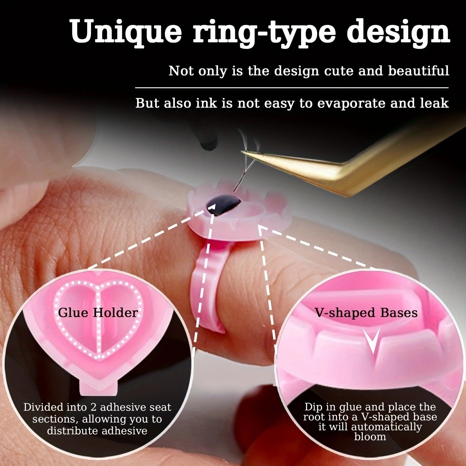 100PCSHeart Eyelash Glue Rings – обзор и цена Eyelash Extension Maps
