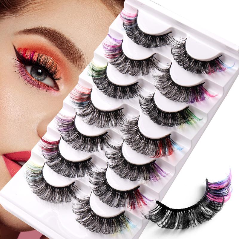 7 Pairs Colorful False Eyelash – обзор и цена Eyelash Extension Volume Lashes